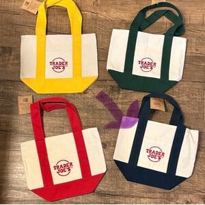 NWT! Trader Joe's Mini Canvas Tote Bag- Blue
